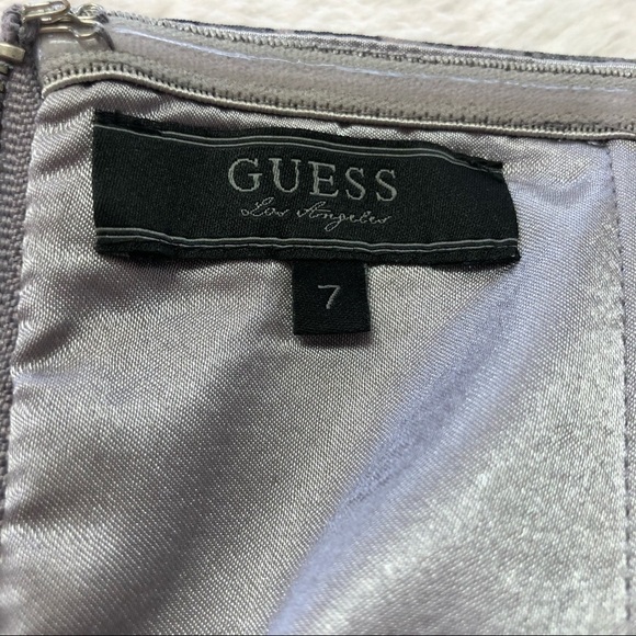 Guess Ruffled Strapless Grey Party Dress Size 7 - Picture 4 of 10